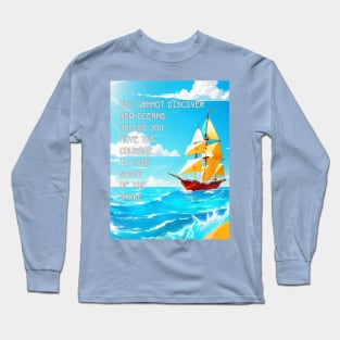 Motivational Nautical Poster: 'Courageous Voyage Long Sleeve T-Shirt